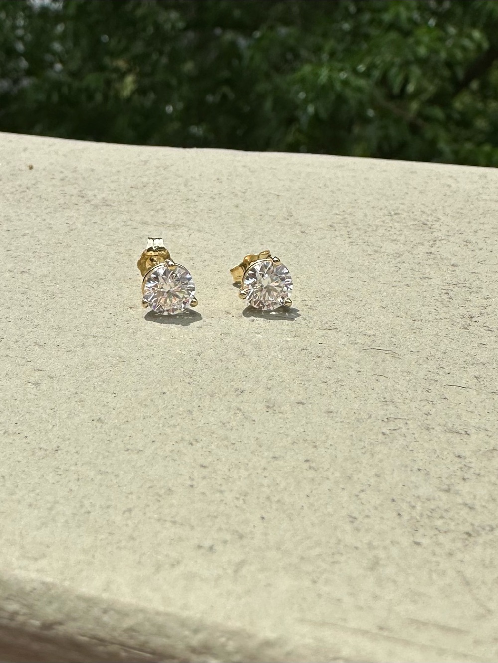 2 CT TW Classic Round Cubic Moissanite Stud Earrings in 14K Gold